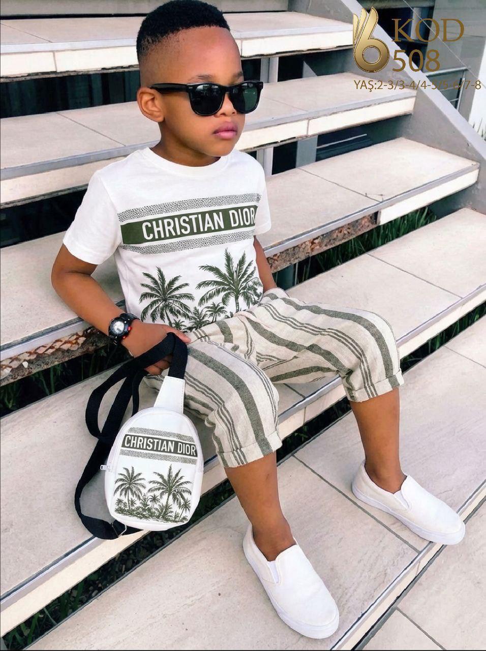 Ensemble Fille Élégant - T-shirt + Pantalon Bleu 6-10 ans