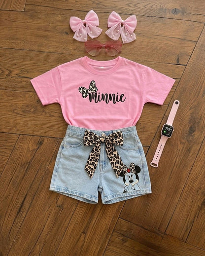 Ensemble Fille Élégant - T-shirt + Pantalon Bleu 6-10 ans